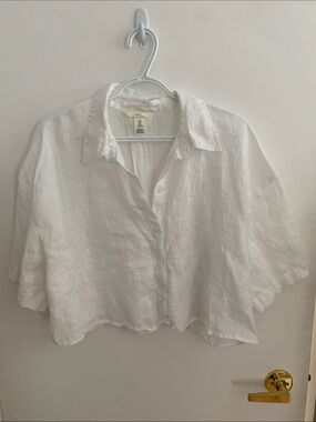 [M] H&M Cropped Linen Shirt